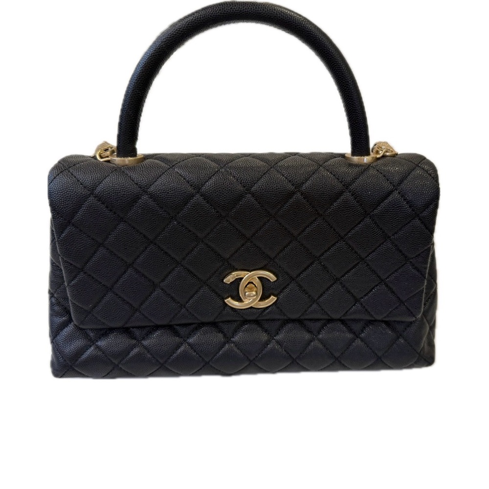 Chanel Black Quilted Satchel with Gold Accents